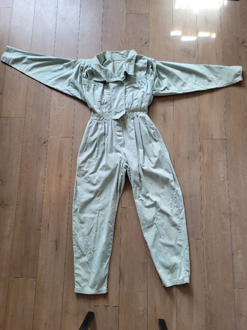 Retro Jean Jumpsuit Mint Green Size 6